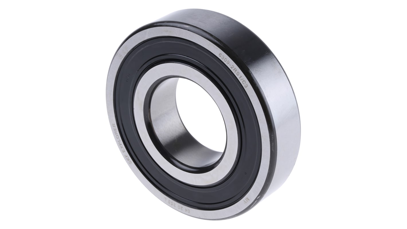 SKF 6309-2RS1/C3 Single Row Deep Groove Ball Bearing- Both Sides Sealed 45mm I.D, 100mm O.D