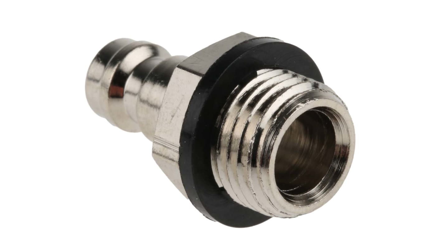 RS PRO Brass Male Pneumatic Quick Connect Coupling, G 1/4 Male Threaded