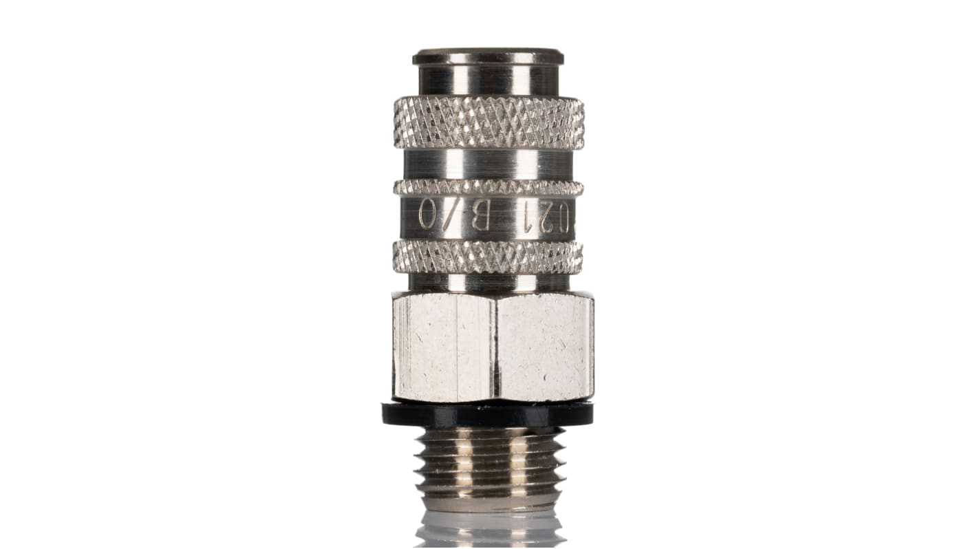 RS PRO Brass Male Pneumatic Quick Connect Coupling, G 1/4 Male Threaded