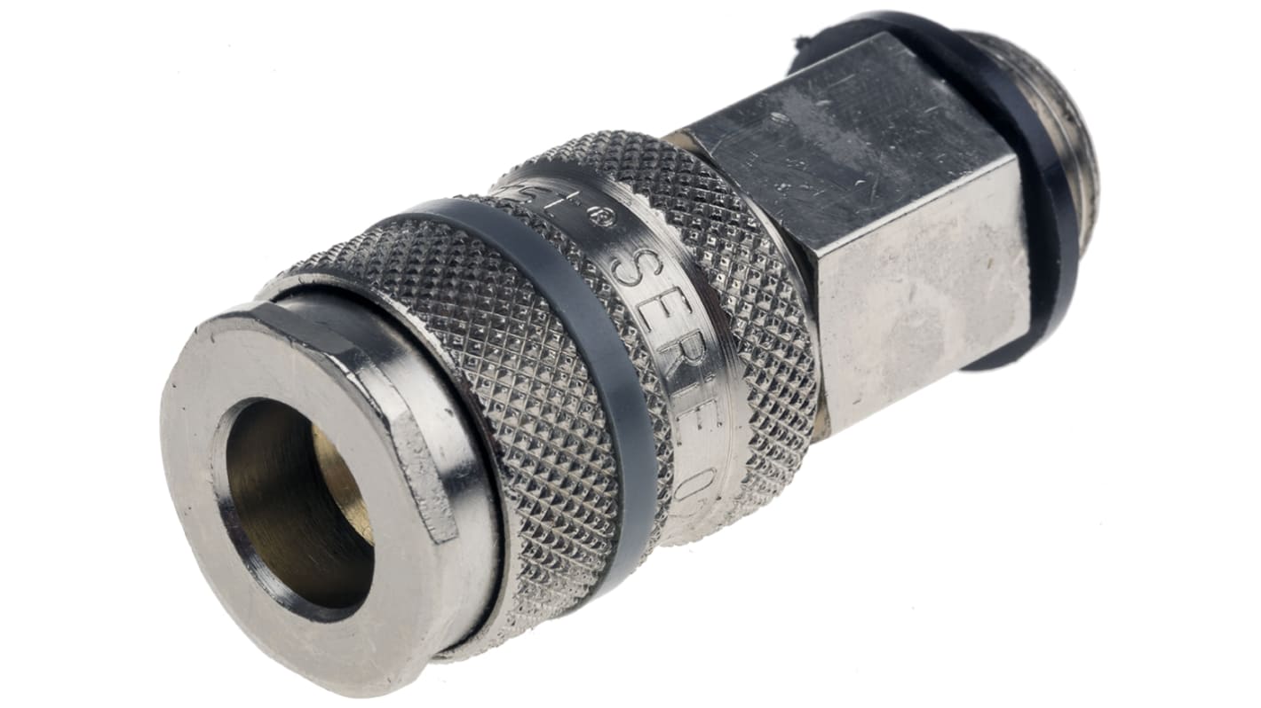 RS PRO Brass Male Pneumatic Quick Connect Coupling, R 3/8 Male Threaded