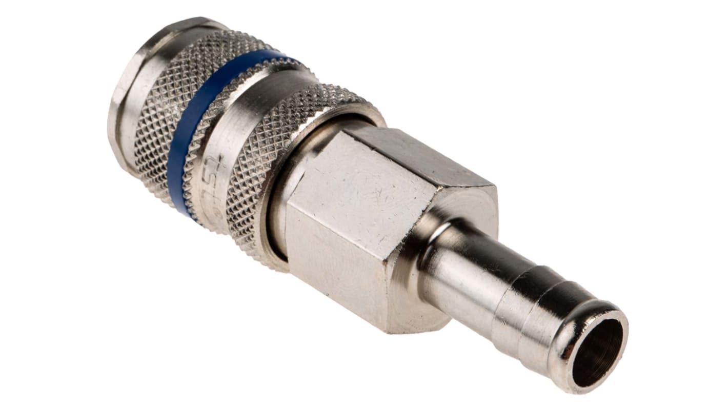 RS PRO Steel Male Pneumatic Quick Connect Coupling, 10mm Hose Barb