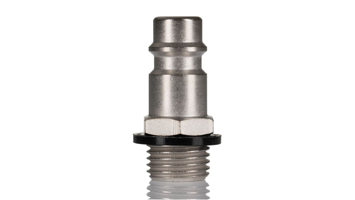 RS PRO Brass, Steel Male Pneumatic Quick Connect Coupling, G 1/4 Male Threaded