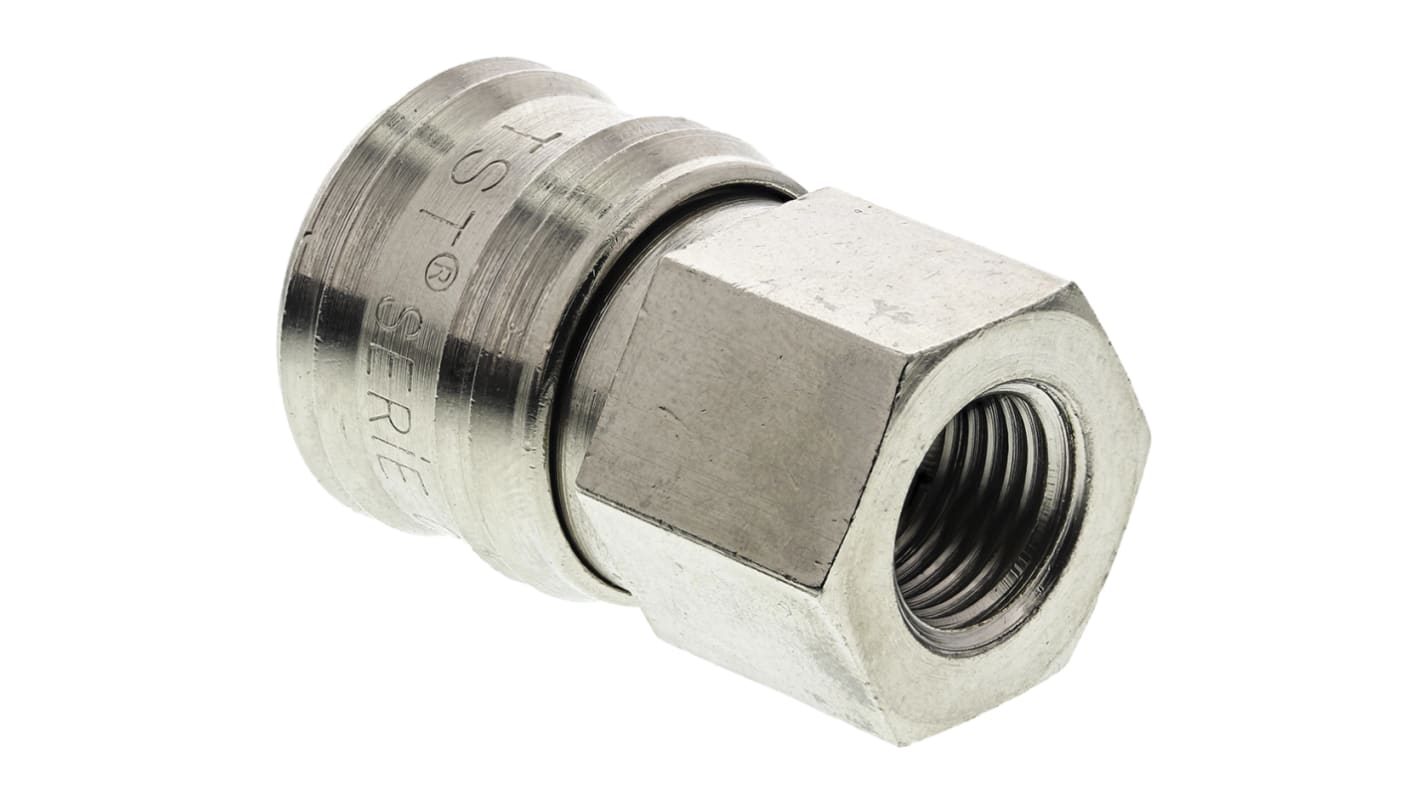 RS PRO Brass Female Pneumatic Quick Connect Coupling, G 1/4 Female Threaded