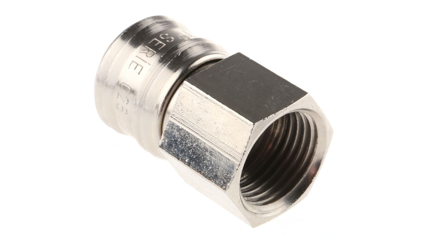 RS PRO Brass Female Pneumatic Quick Connect Coupling, G 1/2 Female Threaded