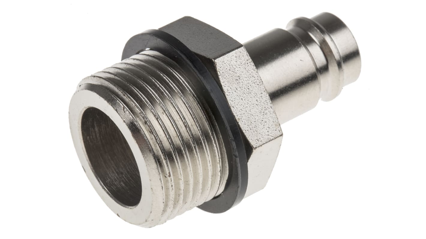 RS PRO Brass, Steel Male Pneumatic Quick Connect Coupling, G 3/4 Male Threaded