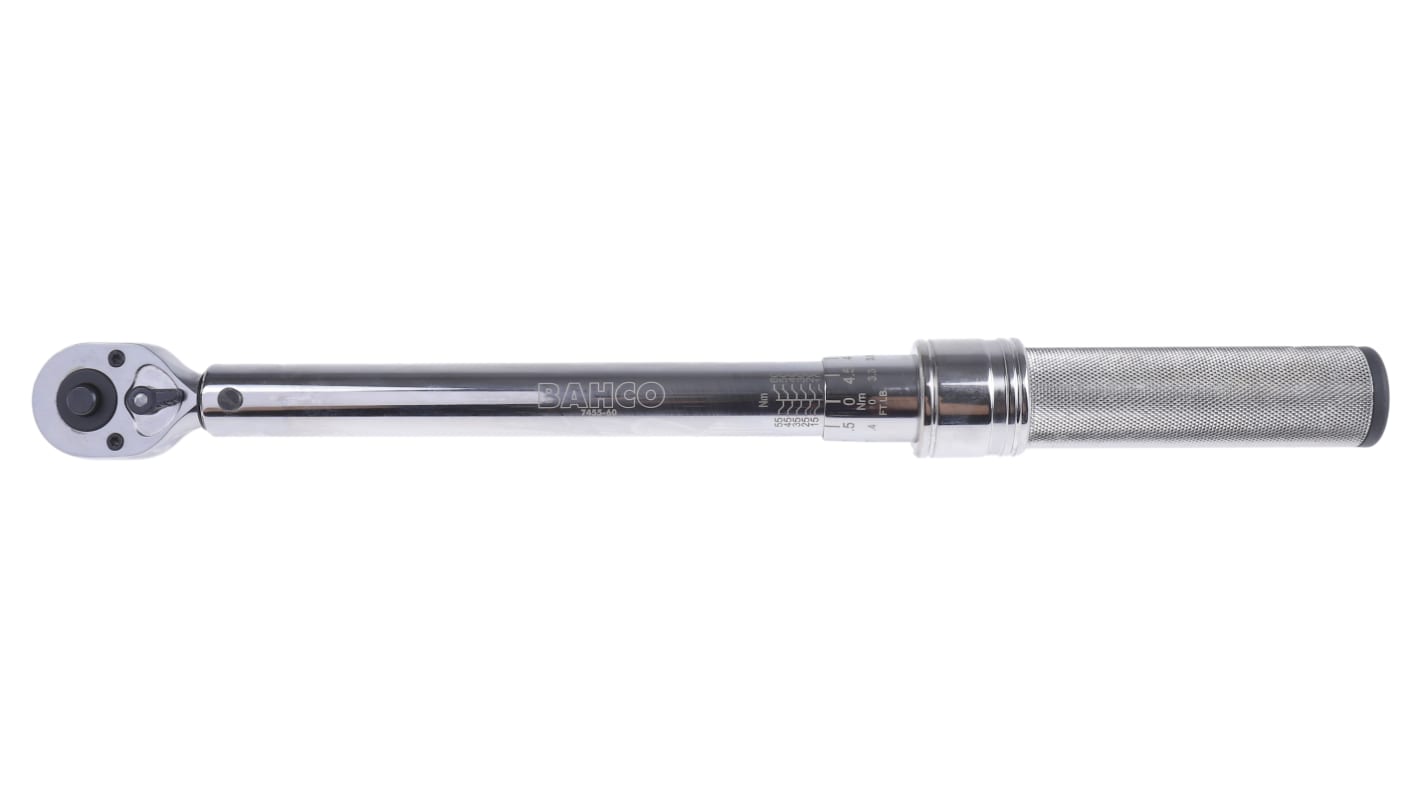 Bahco Click Torque Wrench, 10 → 60Nm, 3/8 in Drive, Square Drive