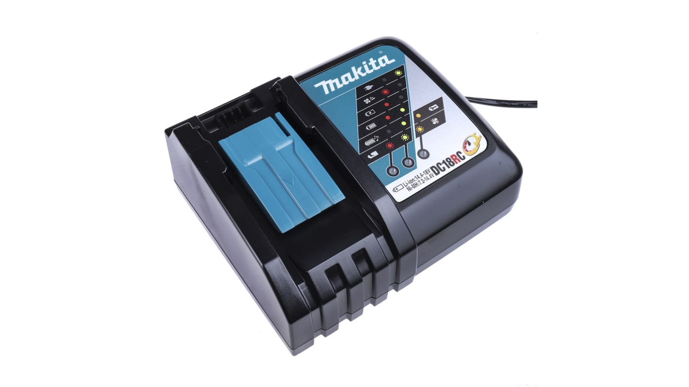 Makita DC18RC Power Tool Charger, 14.4V for use with Cordless Power Tools, UK Plug