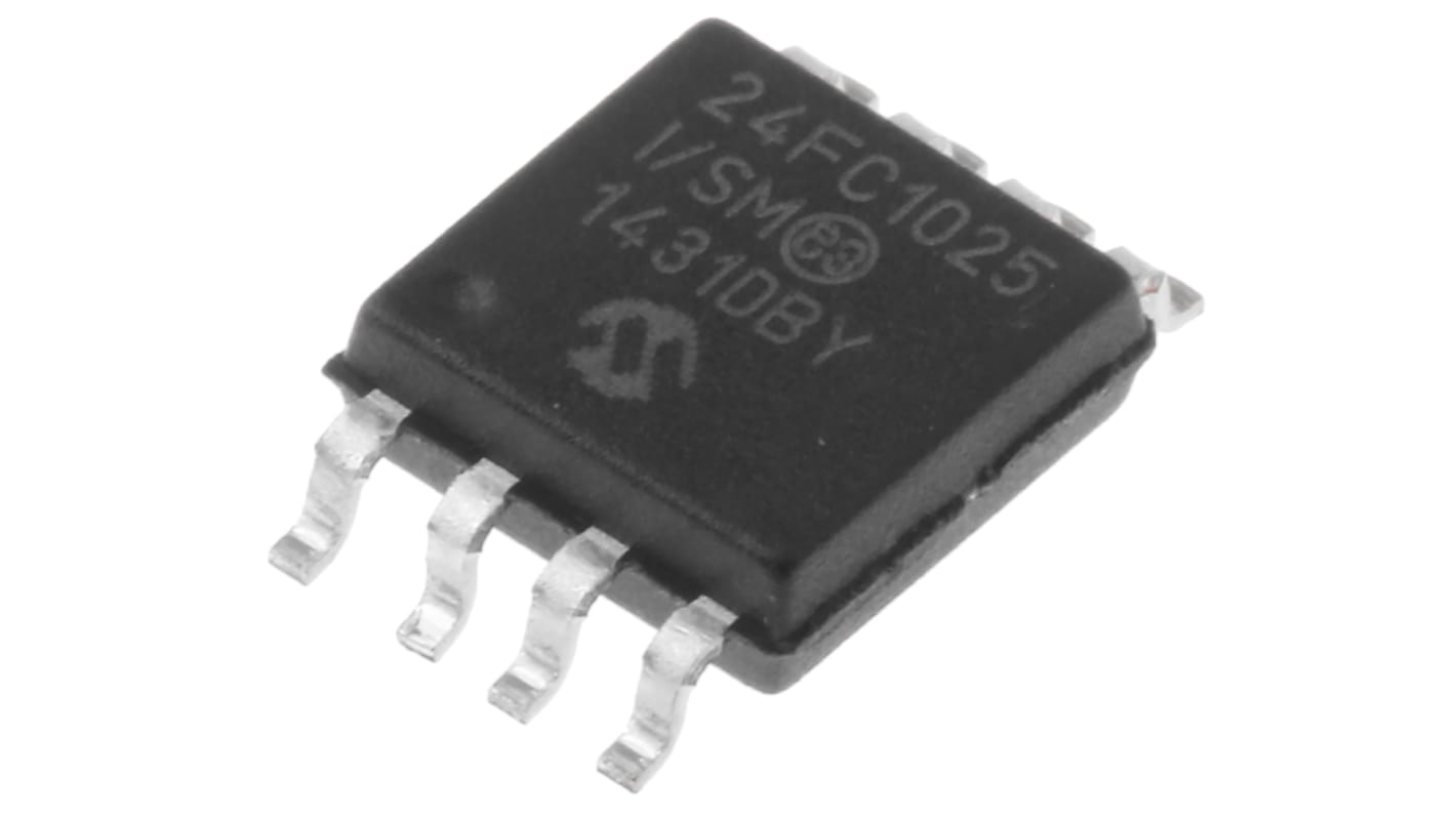 Microchip 串行EEPROM, 1Mbit, 串行 - I2C接口, SOIJ封装, 8引脚, 表面贴装