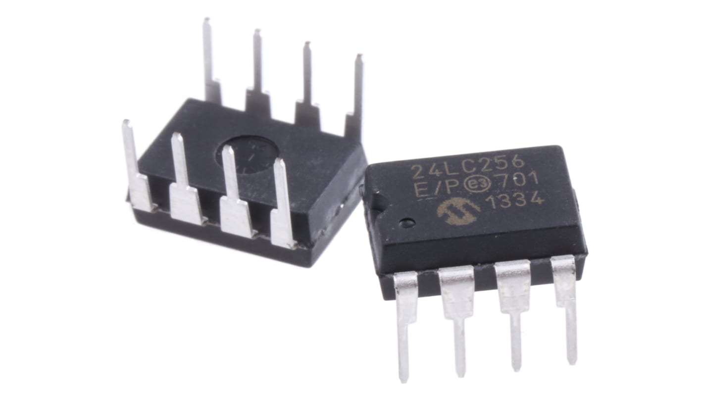 Microchip 256kbit Serieller EEPROM-Speicher, Seriell-I2C Interface, PDIP, 900ns THT 32K x 8 Bit, 32k x 8-Pin 8bit, 2,5