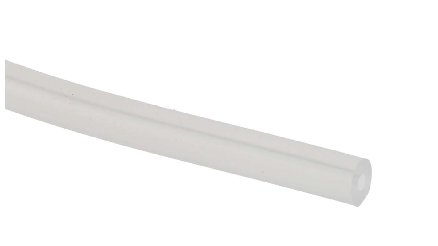 RS PRO Silicone, Flexible Tube, 1.6mm ID, 4.8mm OD, Translucent, 3m