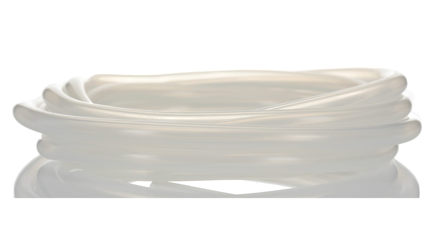 RS PRO Silicone, Flexible Tube, 6.4mm ID, 9.6mm OD, Translucent, 3m