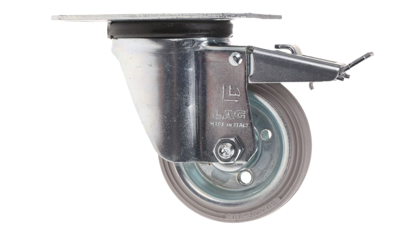 LAG Braked Swivel Castor Wheel, 60kg Capacity, 80mm Wheel