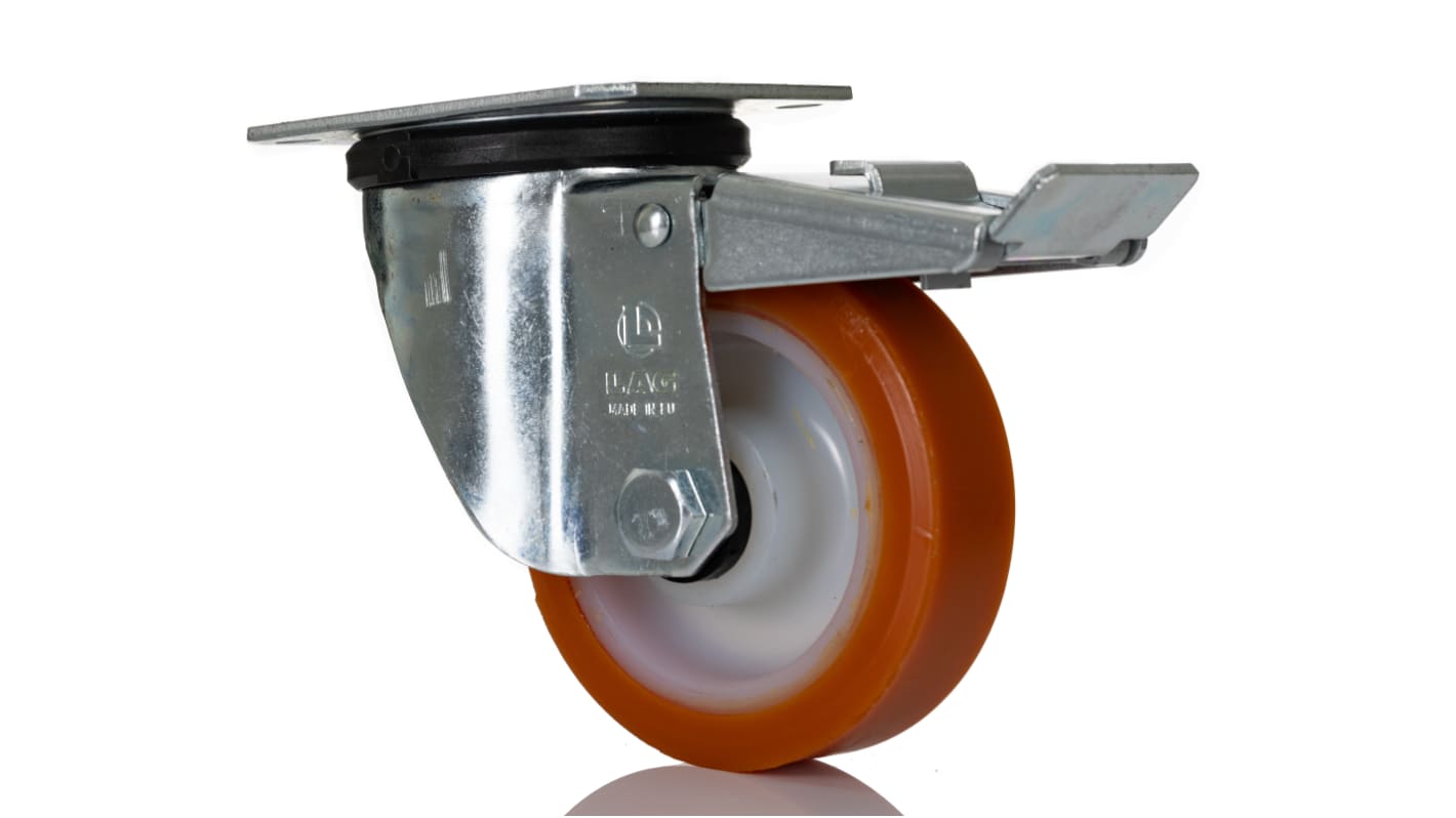 LAG Braked Swivel Castor Wheel, 200kg Capacity, 100mm Wheel