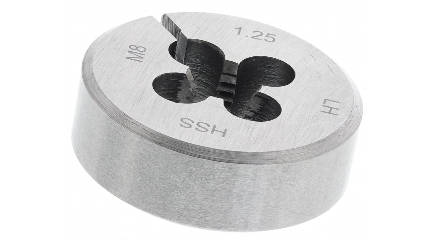 RS PRO Left Hand Thread Thread Die, M8 x 1.25mm Pitch, 33.33mm od