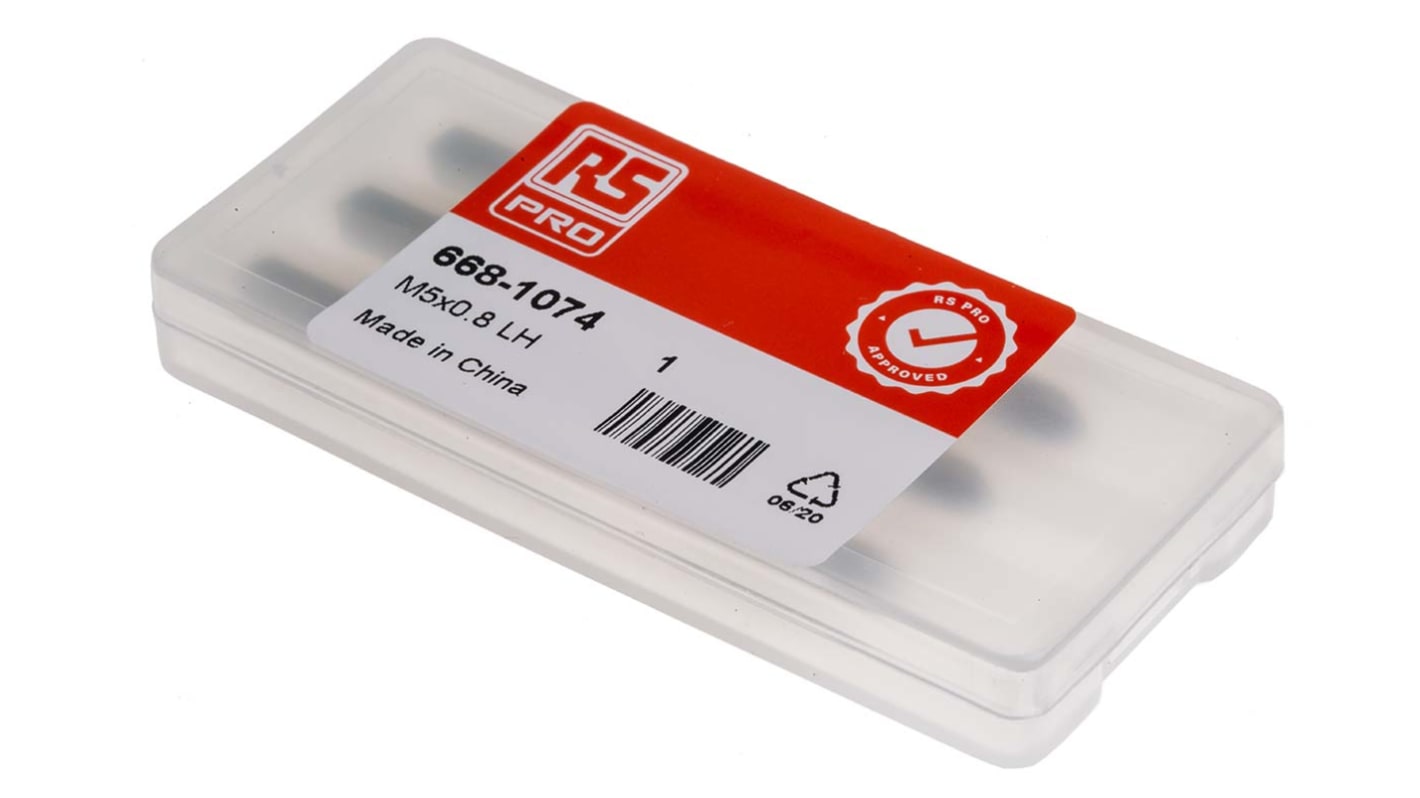RS PRO 公制M5直槽丝锥, 手动丝锥, 0.8mm节距, 高速钢制, 58mm总长