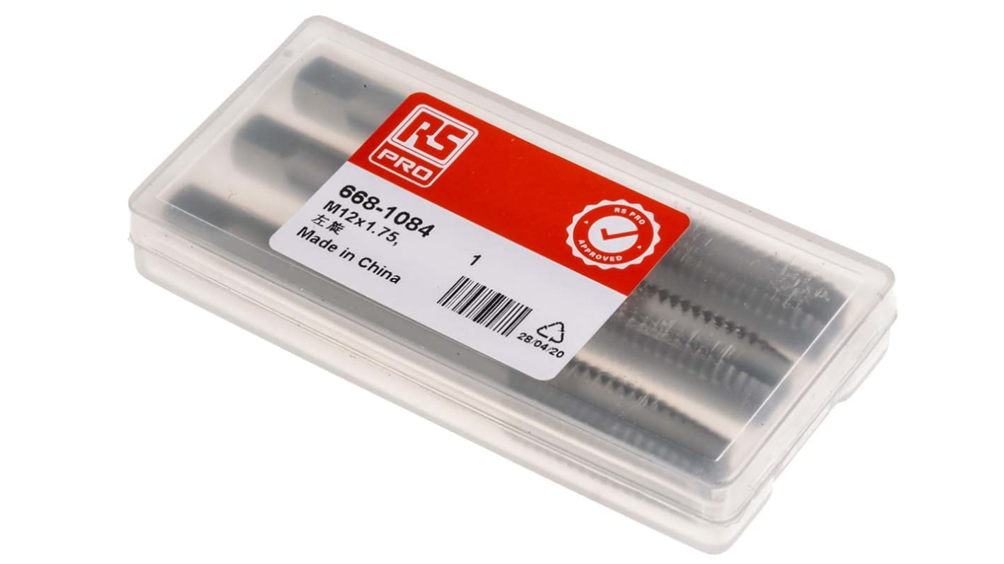 RS PRO Threading Tap, M12 Thread, 1.75mm Pitch, Metric Standard, Hand Tap