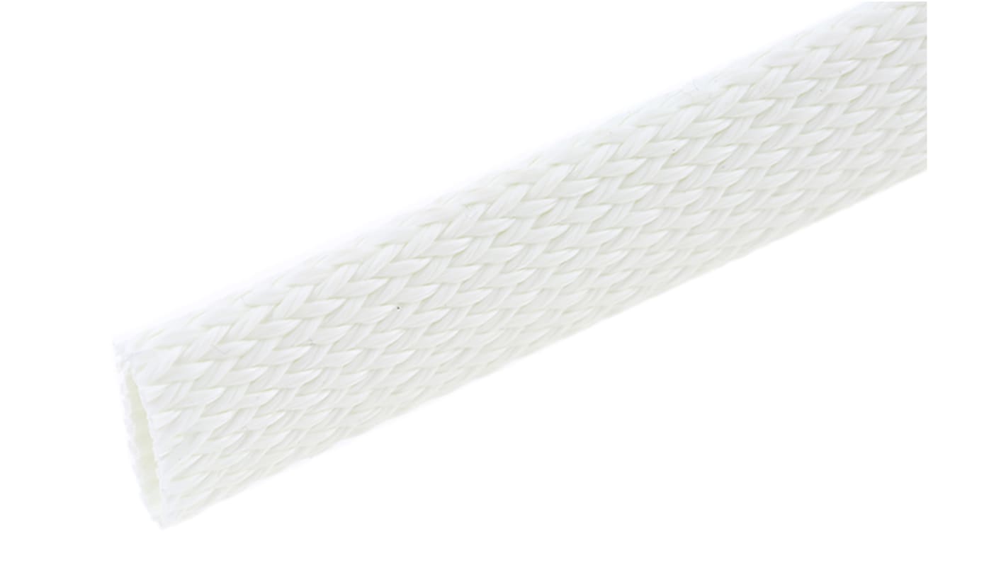 RS PRO Expandable Braided Fibreglass Natural Cable Sleeve, 10mm Diameter, 5m Length