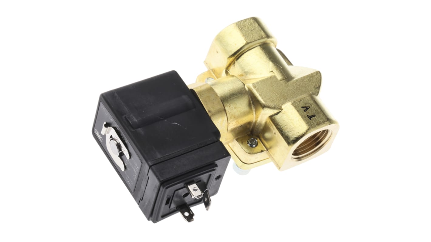 SMC Solenoid Valve VXED2140-04F-5DO1, 2 port(s) , NC, 24 V dc, 1/2in