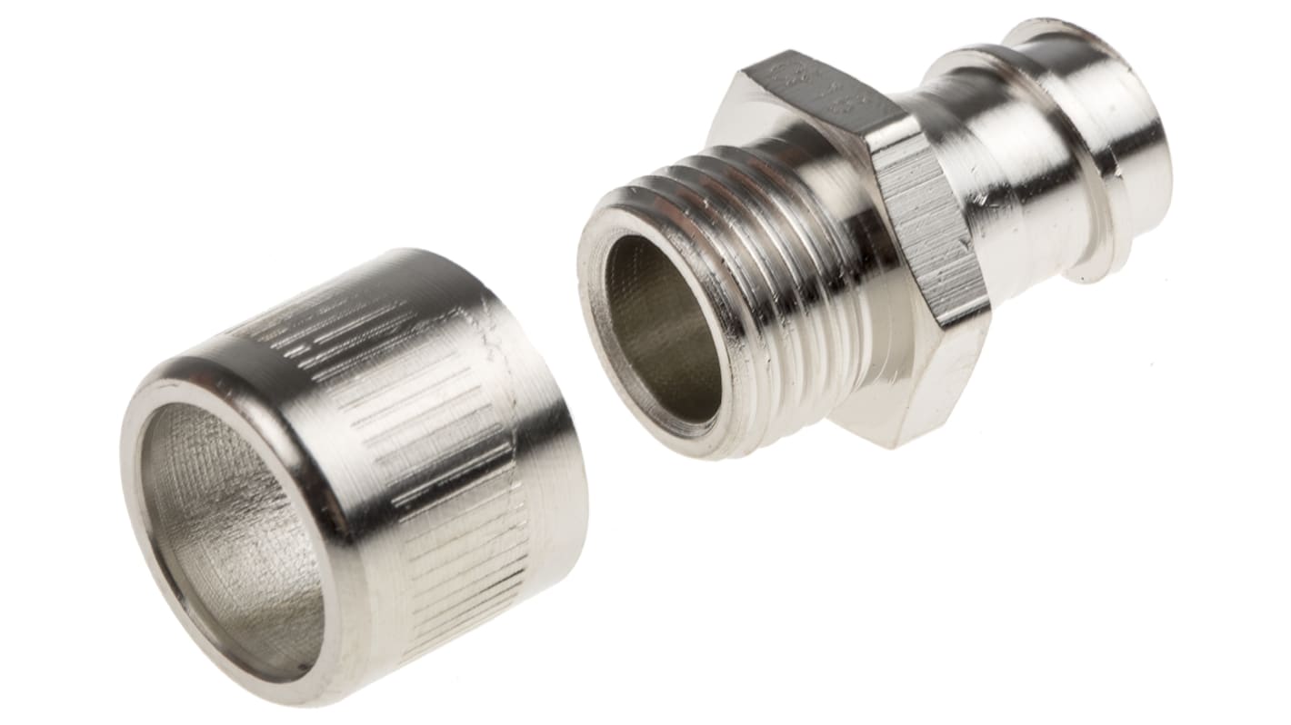 RS PRO Fixed Fitting, Cable Conduit Fitting, 16mm Nominal Size, M16x1.5, Brass