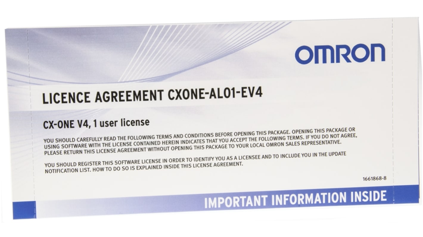 Licencia de software Omron CX-ONE, para usar con CX-ONE V4