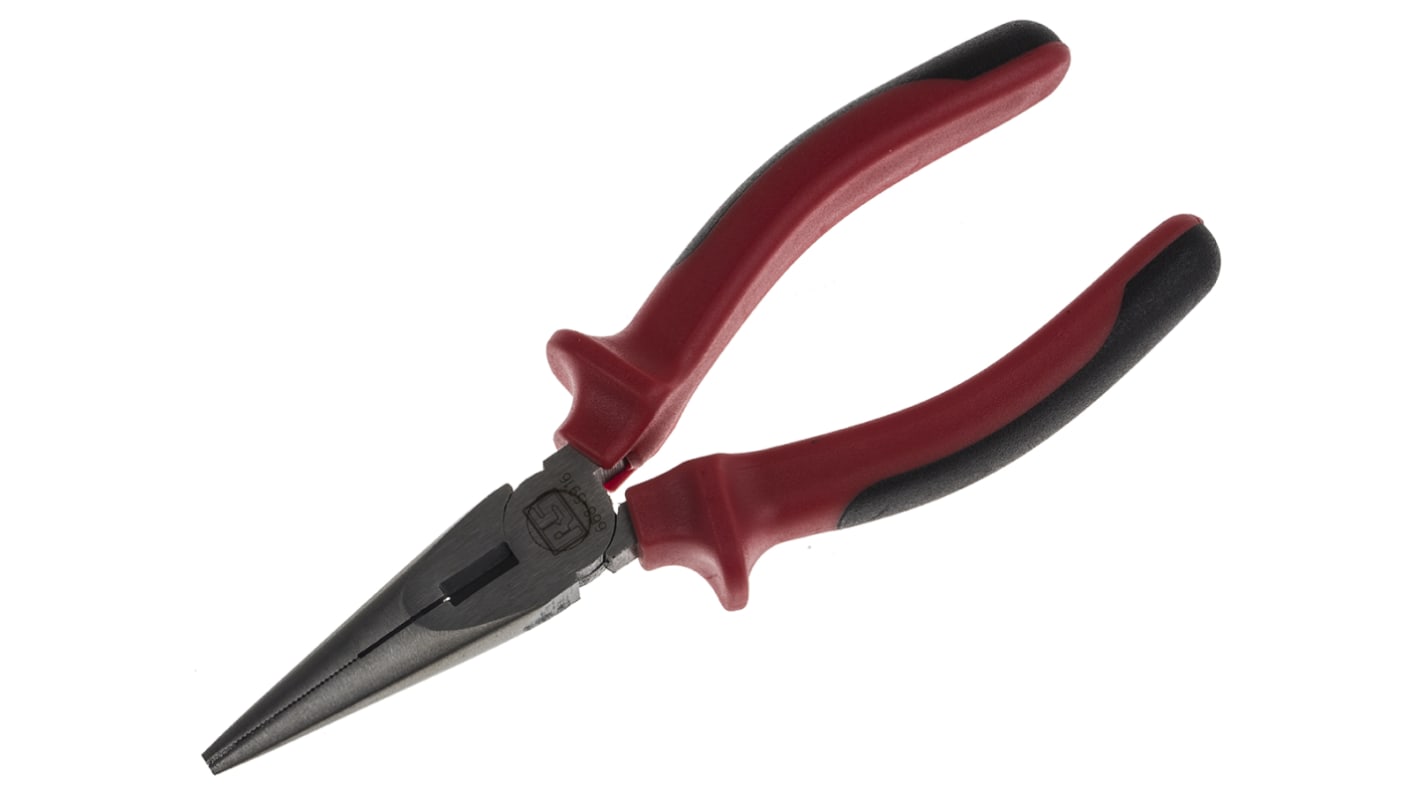 RS PRO Long Nose Pliers, 160 mm Overall, Straight Tip