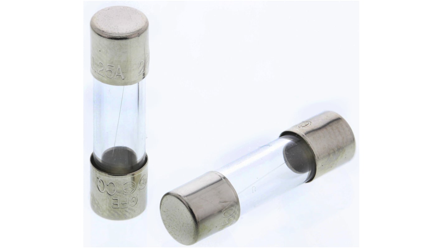 RS PRO 250mA F Glass Cartridge Fuse, 5 x 20mm