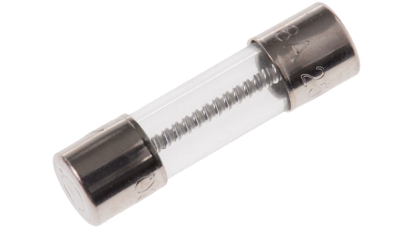 RS PRO 8A T Glass Cartridge Fuse, 5 x 20mm