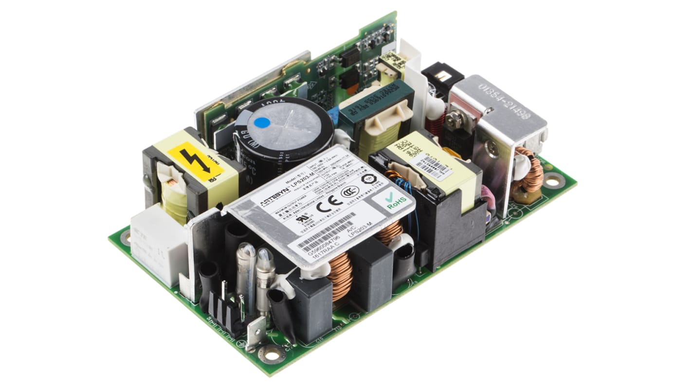 Alimentatore switching Artesyn LPS203-M, 125W, ingresso 120 → 300 V dc, 90 → 264 V ac, uscita 12V cc,