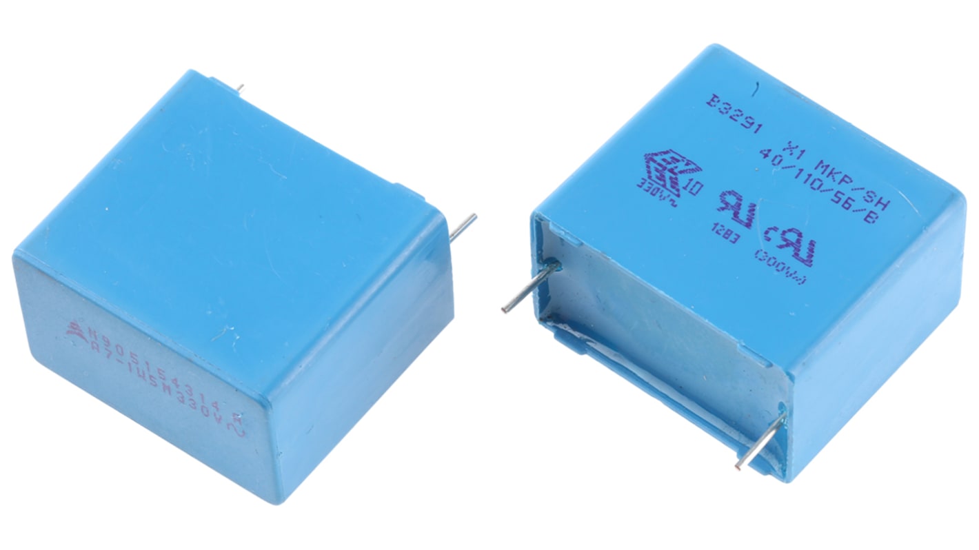 EPCOS B32914 Polypropylene Film Capacitor, 330V ac, ±20%, 1.5μF, Through Hole