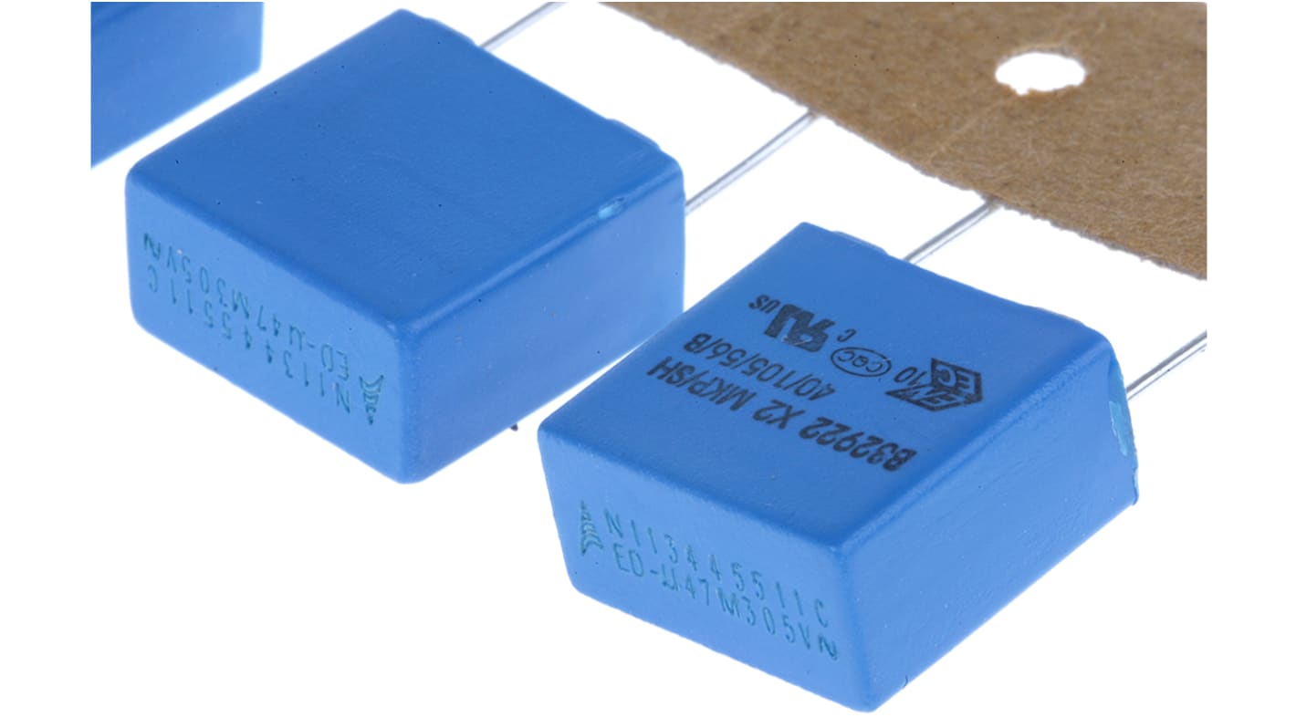 EPCOS B32922C Polypropylene Film Capacitor, 305V ac, ±20%, 470nF, Through Hole