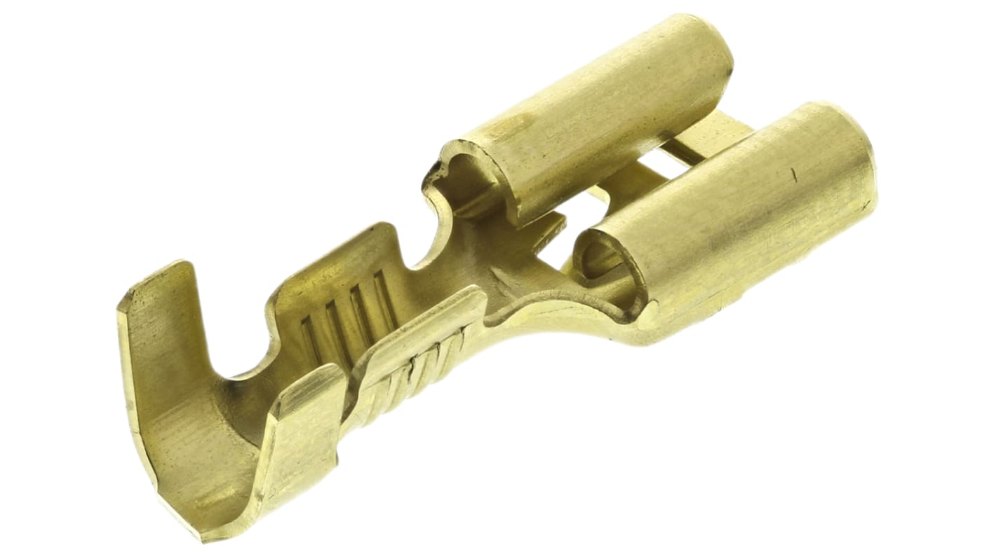 TE Connectivity FASTIN-FASTON .250 Uninsulated Female Spade Connector, Receptacle, 6.35 x 0.81mm Tab Size, 0.8mm² to