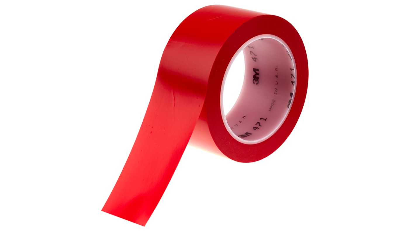 3M Scotch 471 Red Vinyl 33m Lane Marking Tape, 0.14mm Thickness