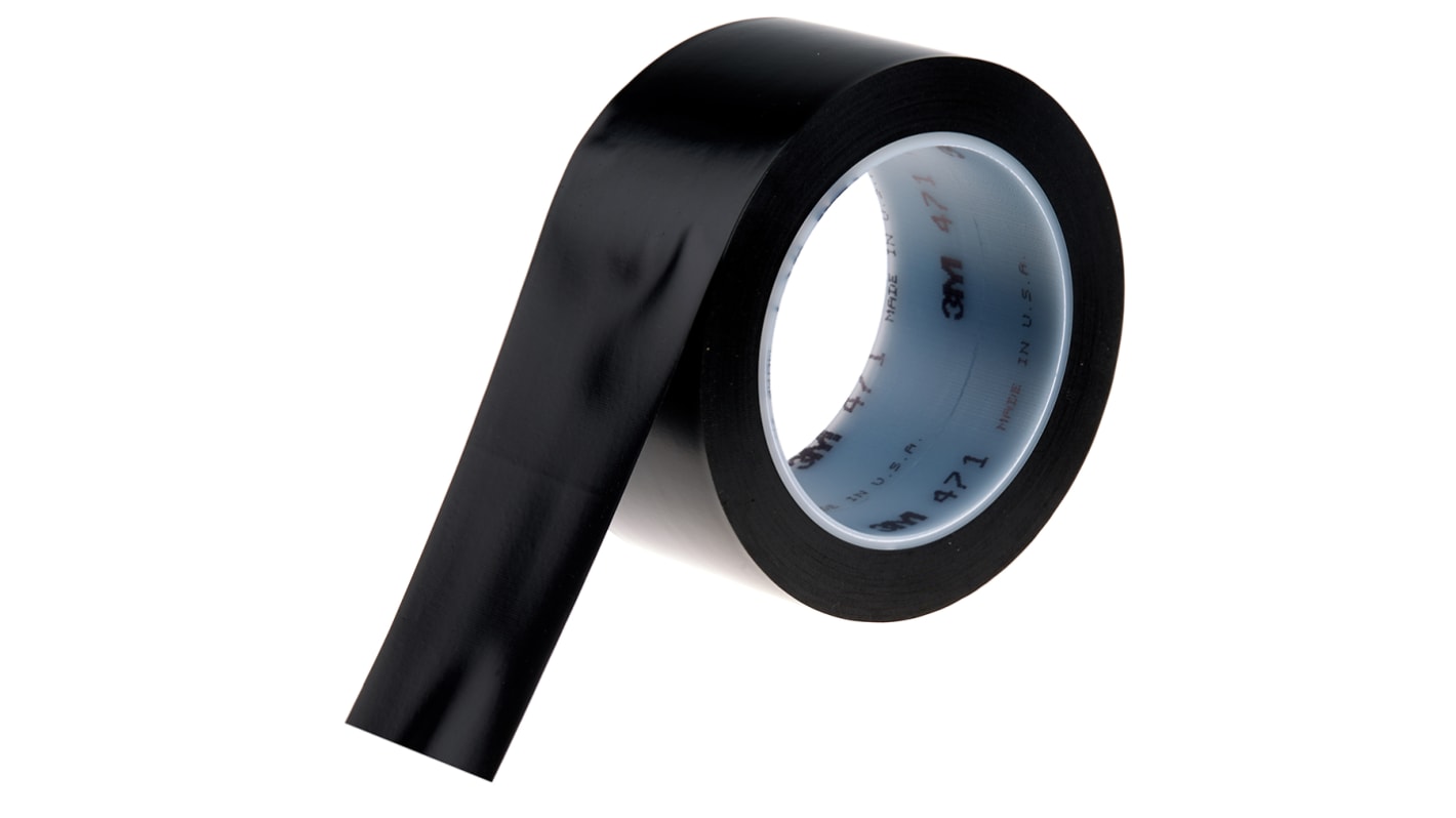 3M Scotch 471 Black Vinyl 33m Lane Marking Tape, 0.14mm Thickness