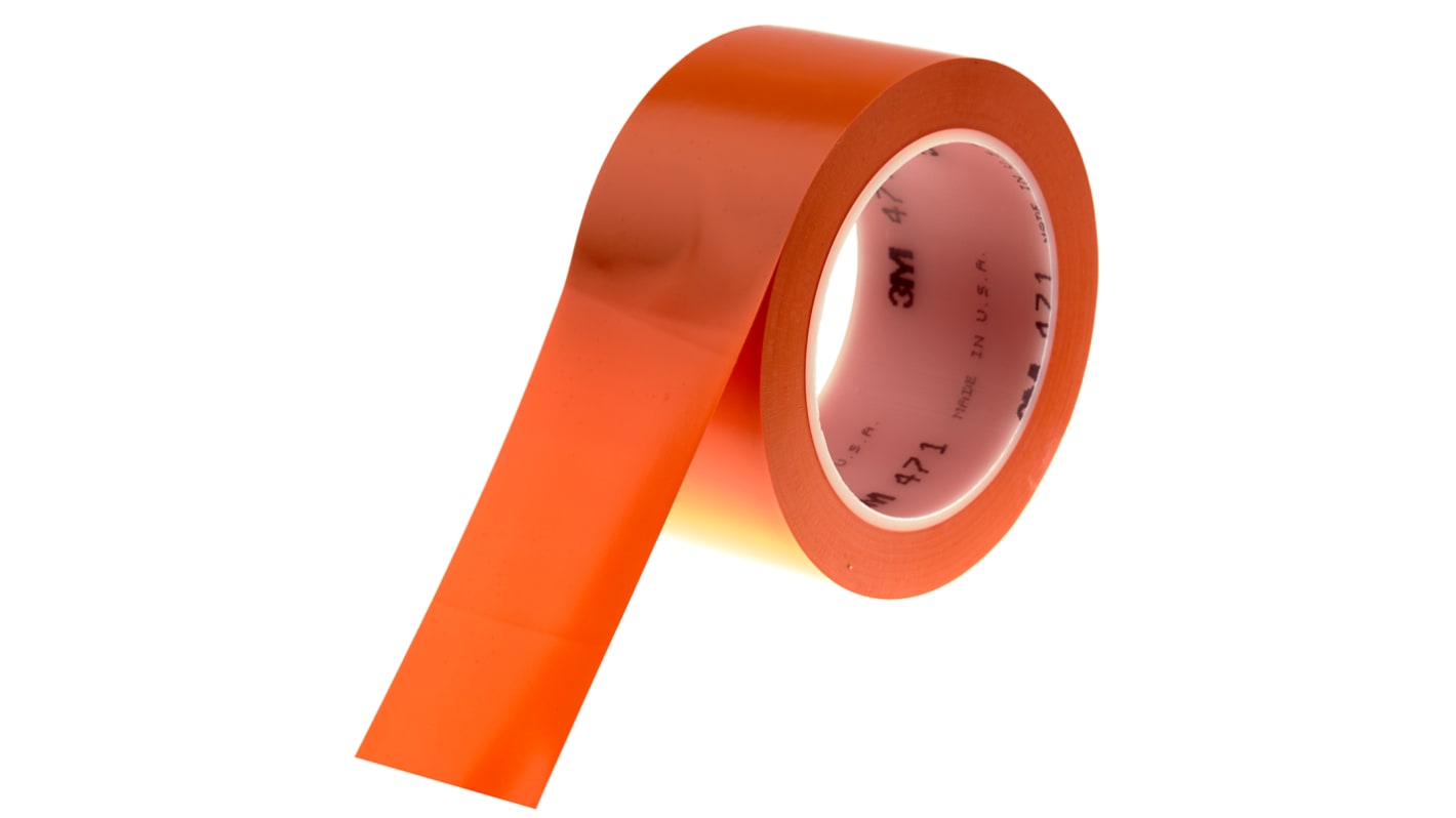 3M Scotch 471 Orange Vinyl 33m Lane Marking Tape, 0.14mm Thickness