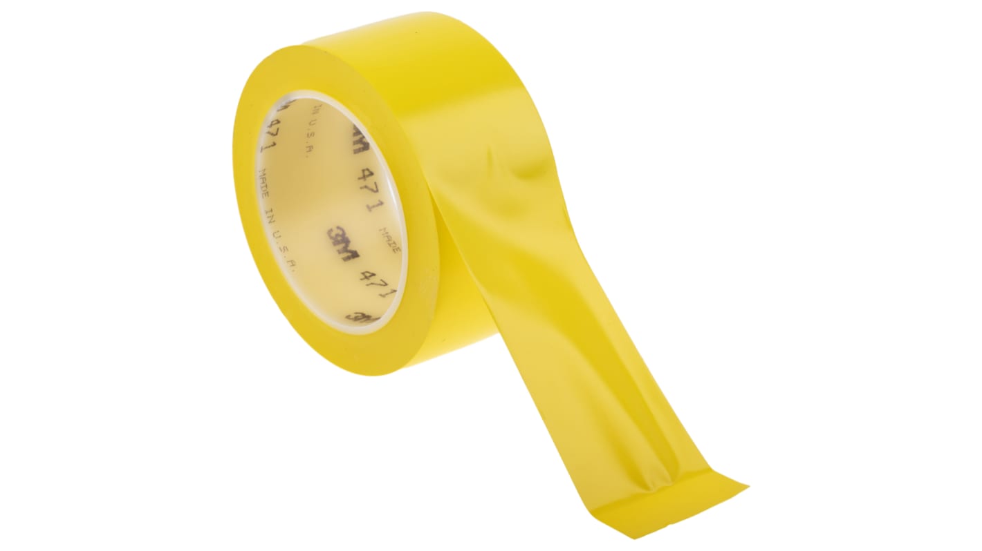 3M Scotch 471 Yellow Vinyl 33m Lane Marking Tape, 0.14mm Thickness