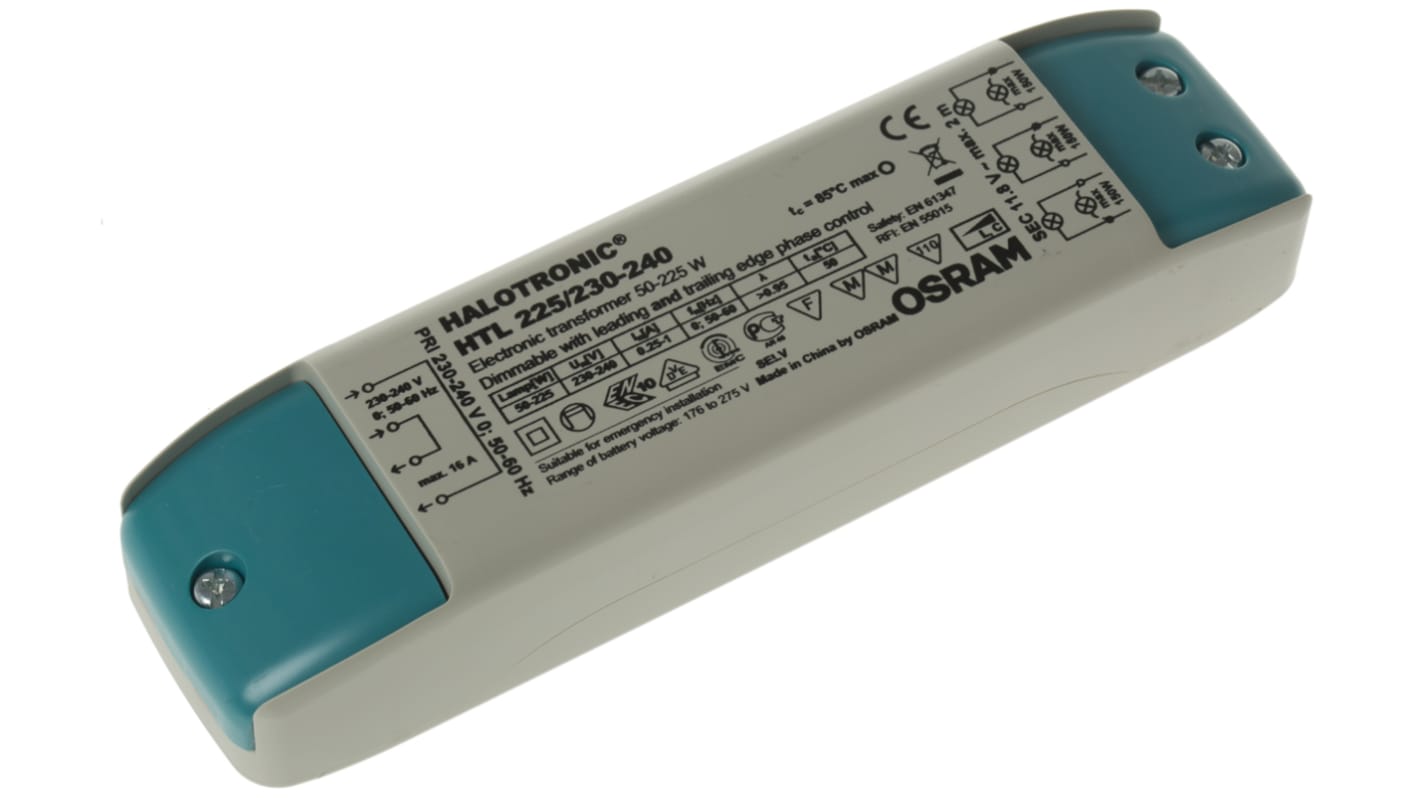 Tranformator oświetleniowy, 50 → 225W, 230 → 240V ac / 11.3V ac 170 x 44 x 34 mm, Osram