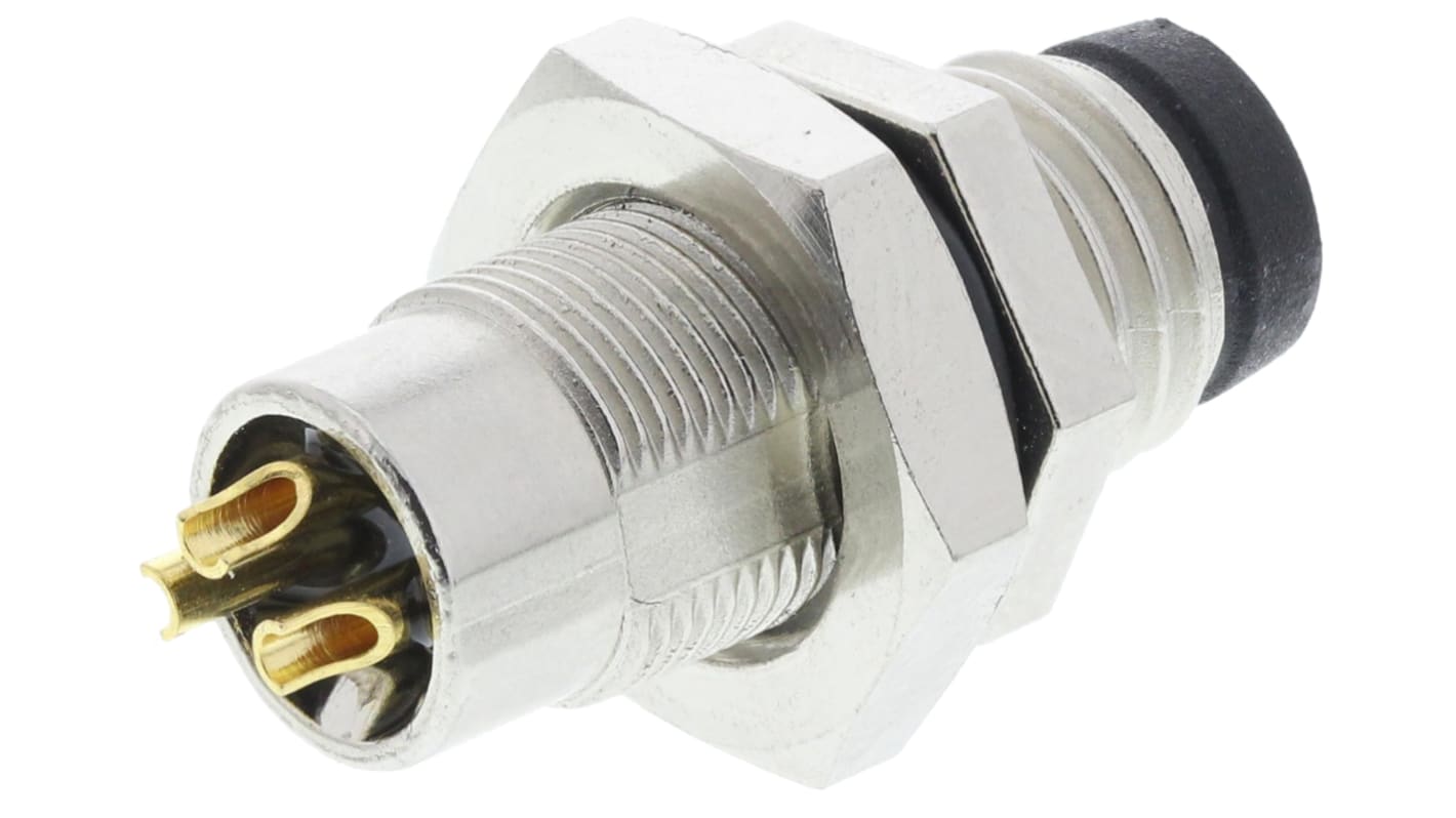 TE Connectivity Circular Connector, 3 Contacts, Panel Mount, M8 Connector, Plug, Male, IP67, M8 Series