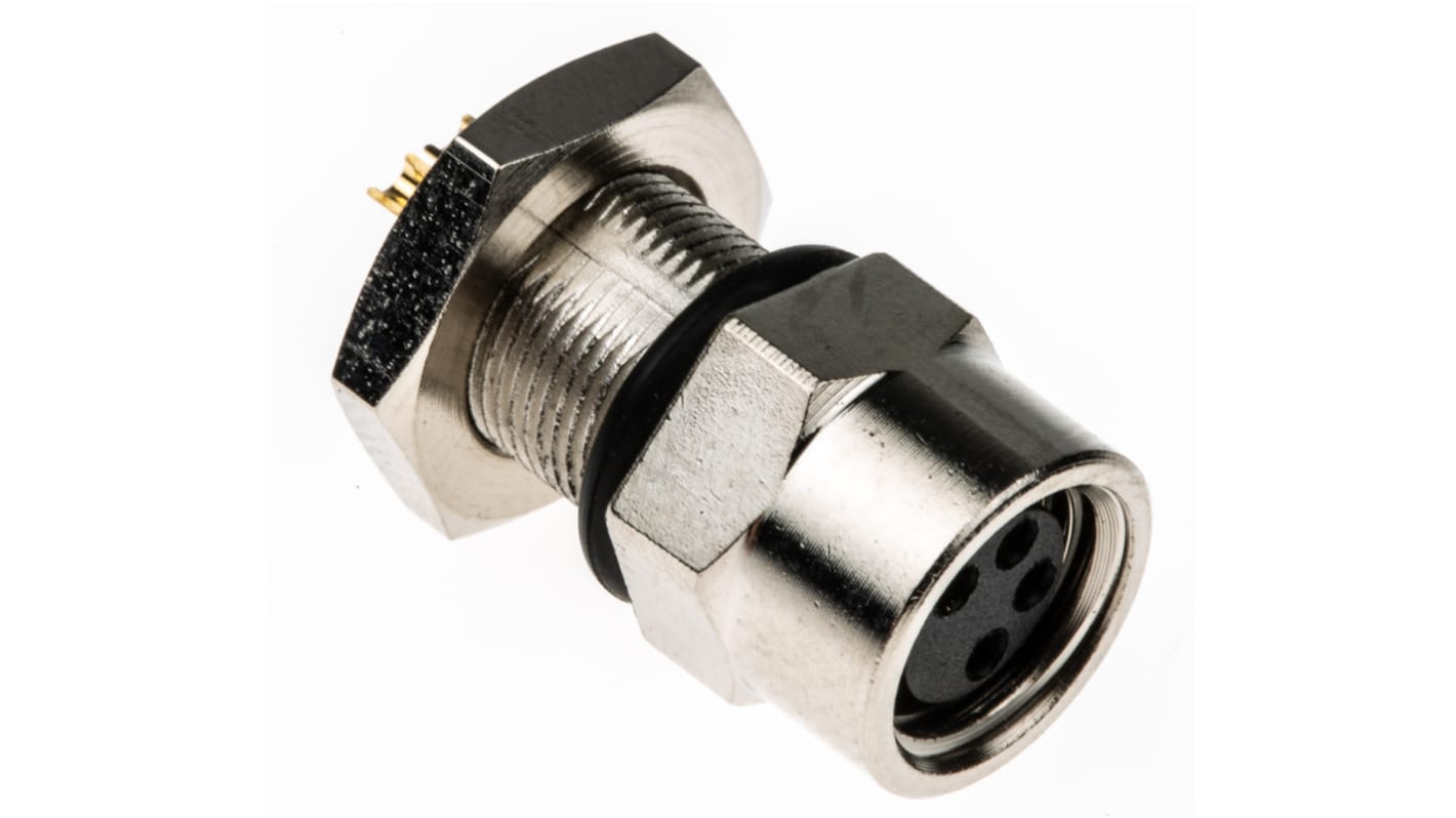 TE Connectivity Circular Connector, 4 Contacts, Panel Mount, M8 Connector, Socket, Female