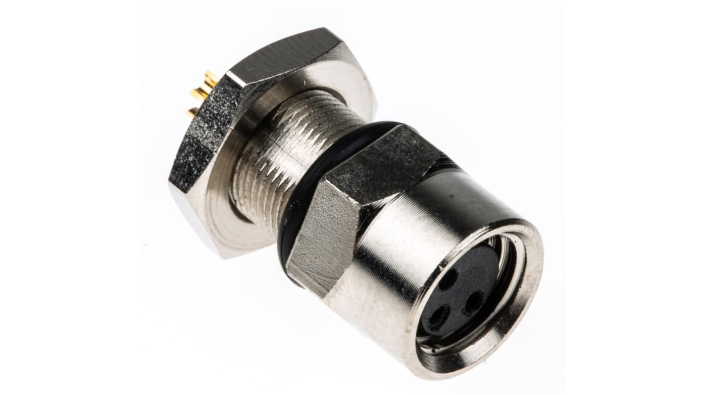 TE Connectivity Circular Connector, 3 Contacts, Panel Mount, M8 Connector, Socket, Female, IP67, M8 Series
