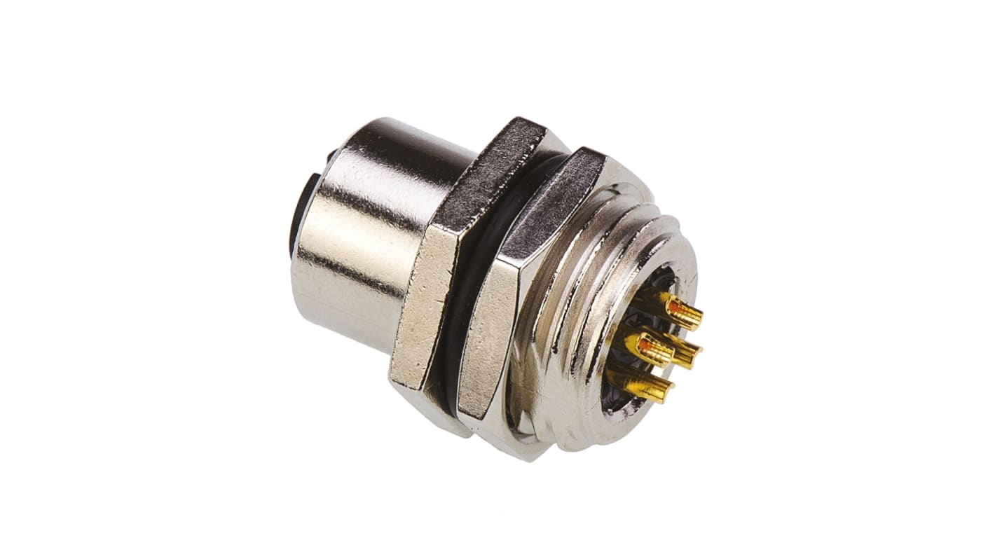 TE Connectivity Circular Connector, 4 Contacts, Panel Mount, M12 Connector, Socket, Female, IP67
