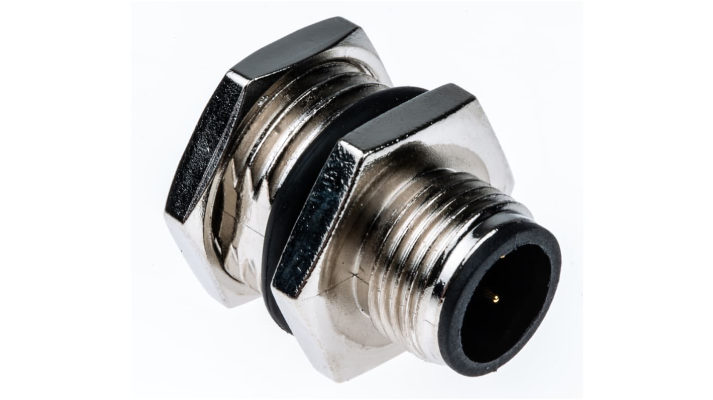 TE Connectivity Circular Connector, 4 Contacts, Panel Mount, M12 Connector, Plug, Male, IP67
