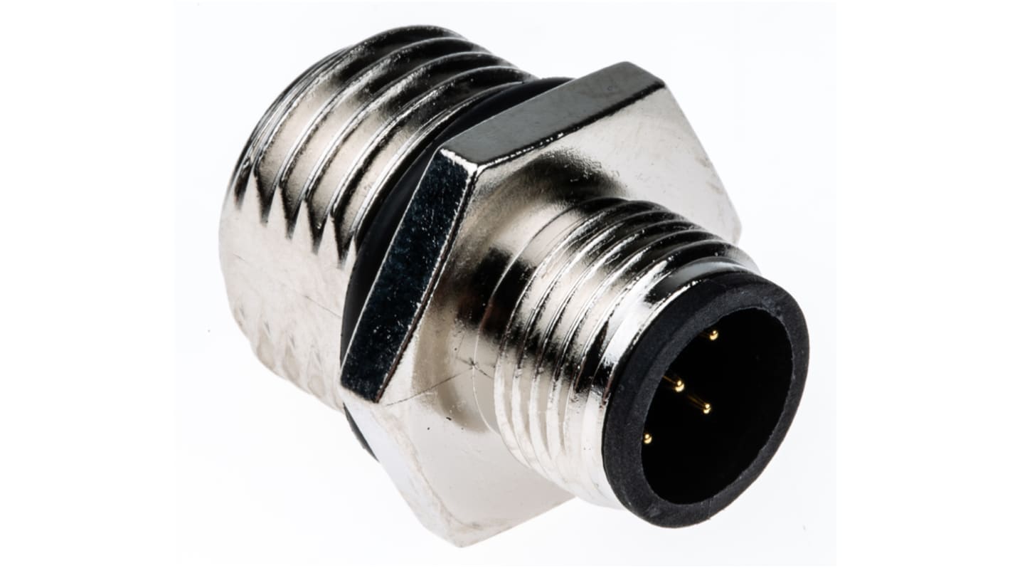 TE Connectivity Circular Connector, 5 Contacts, Panel Mount, M12 Connector, Plug, Male, IP67
