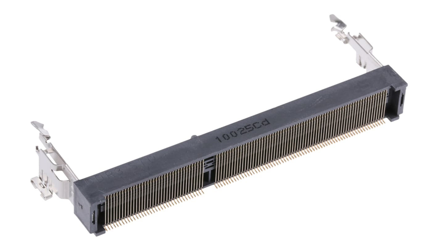 Patice DIMM, počet kontaktů: 204, orientace těla: Rovný, Povrchová montáž, rozteč: 0.6mm DDR3, 1,5 V TE Connectivity