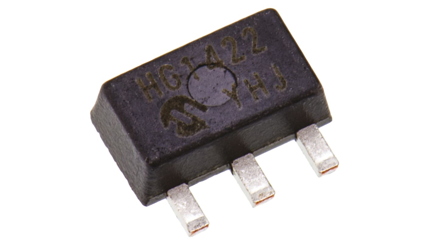 Microchip LDO稳压芯片, 3.3 V输出, 250mA最大输出, 单路输出, SOT-89, 3针, 贴片安装, -40 °C→+125 °C, ±0.4%精度