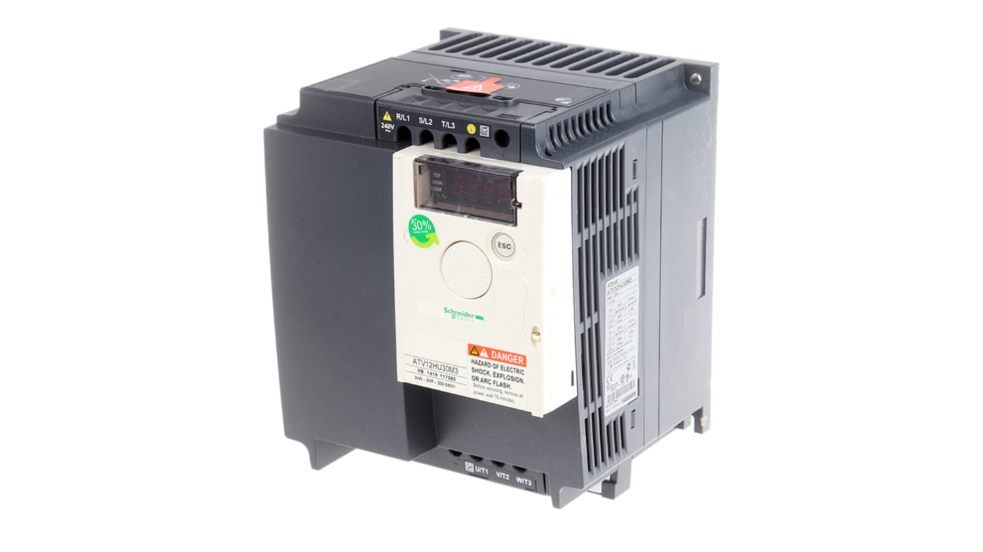 Schneider Electric Inverter Drive, 3 kW, 3 Phase, 230 V ac, 15.9 A, ATV 12 Series