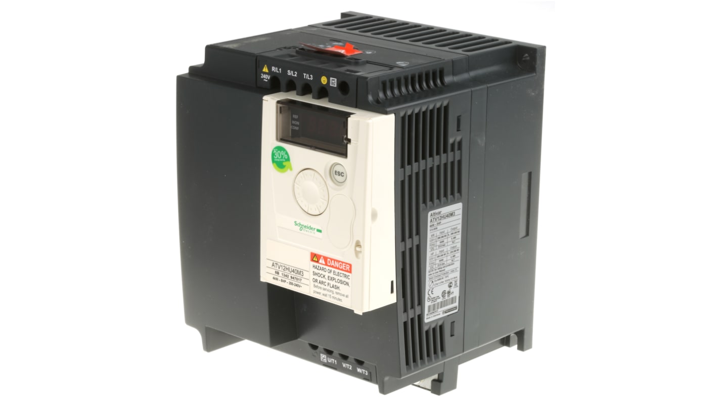 Schneider Electric Inverter Drive, 4 kW, 3 Phase, 230 V, 19.9 A, ALTIVAR 12 Series