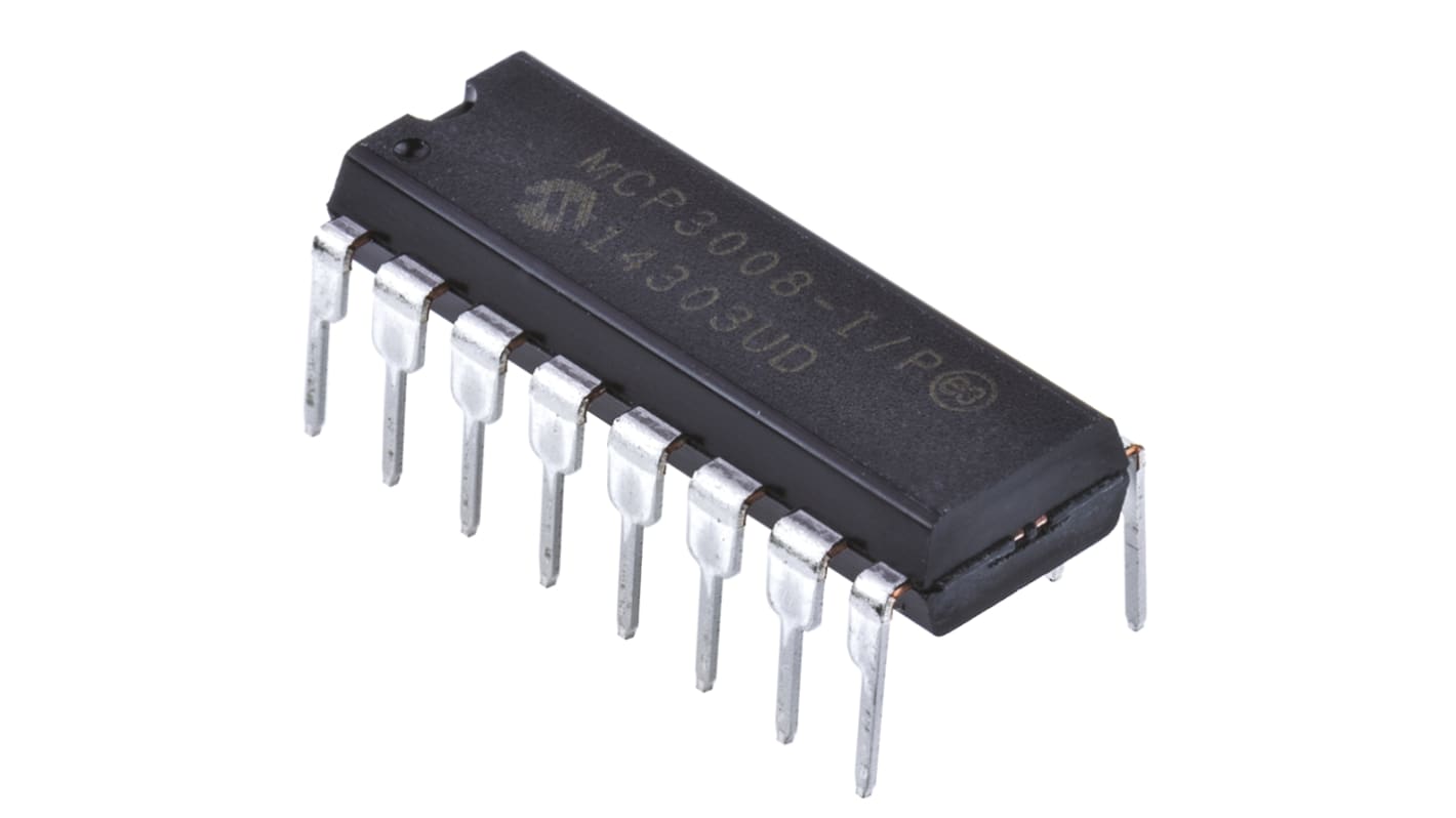 ADC 10 bitów 200ksps A/C: 8 PDIP SAR Szeregowy (SPI) 5 V