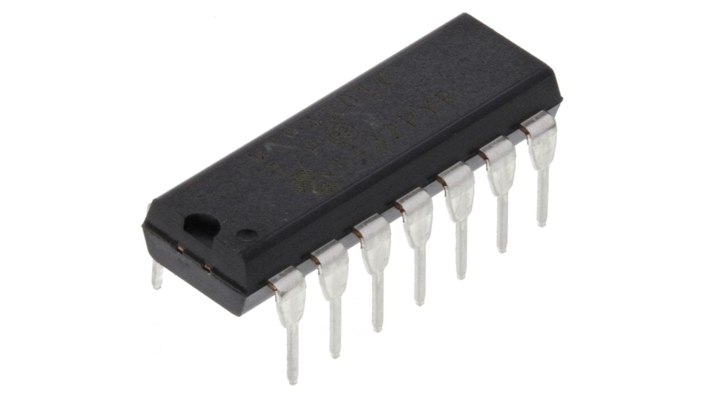 マイクロチップ,  デジタルポテンショメータ, SPI, 10kΩ, 14ピン , MCP42010-I/P