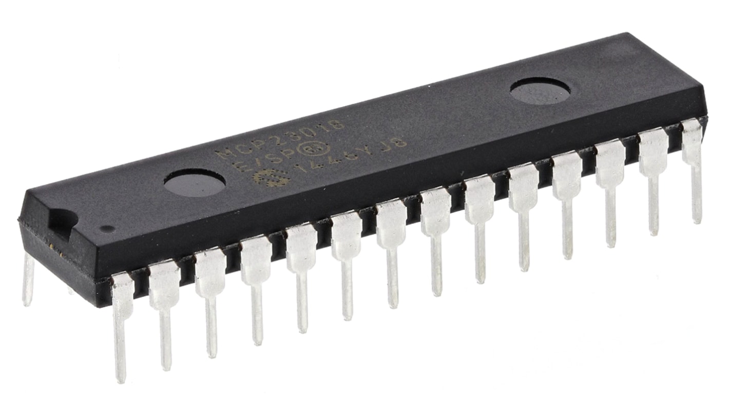 Microchip 16通道I/O扩展器, I2C接口, SPDIP封装, 28引脚, 通孔安装