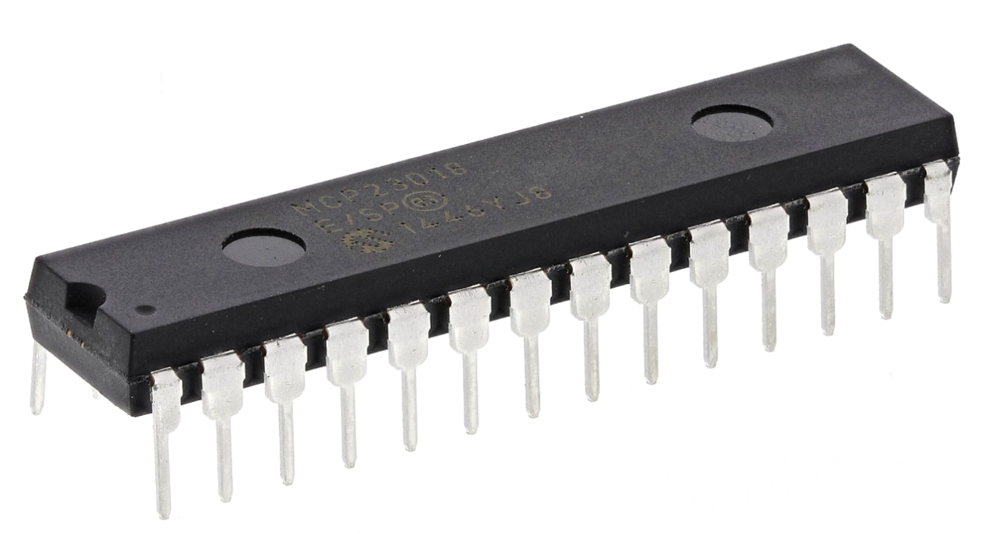 Microchip 16-Channel I/O Expander I2C 28-Pin SPDIP, MCP23018-E/SP